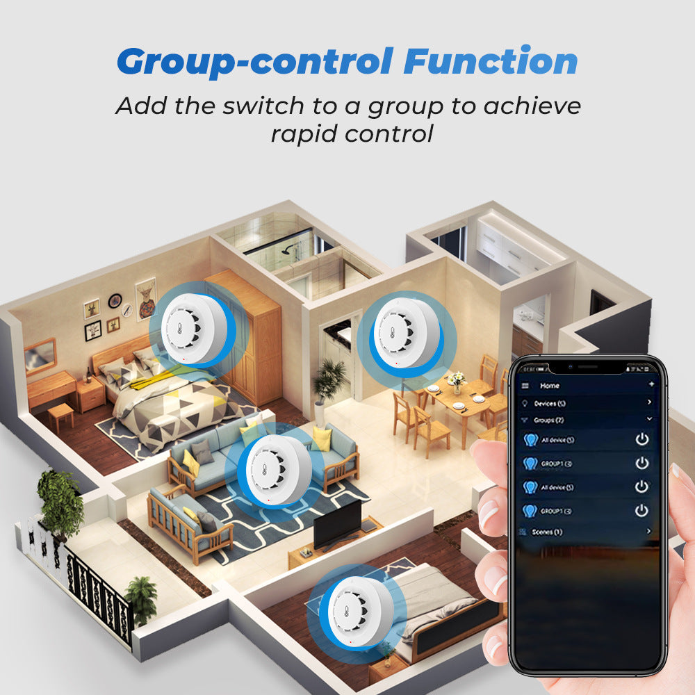 228WT-W 2-in-1 WiFi Smoke Detector with Temperature & Humidity Sensor Support Sound Alarm / Voice Control