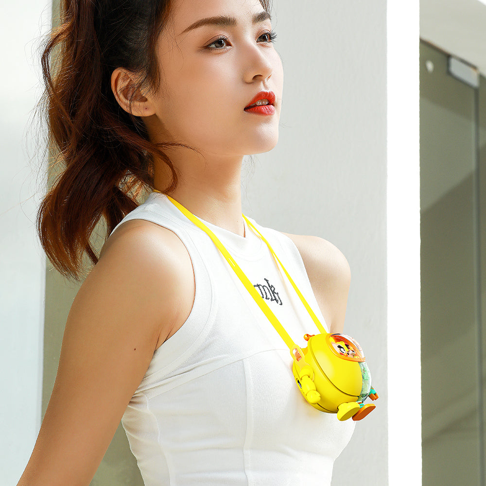 MF060 Mecha Style Neck-Mounted Fan 3 Speed Brushless Handheld Cooling Fan , 900mAh Battery (CE Certificate)