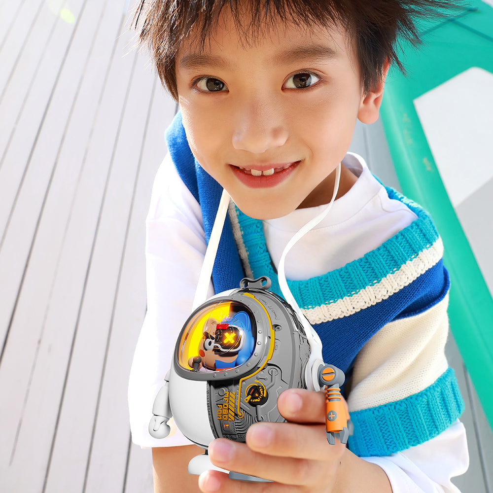 MF060 Mecha Style Neck-Mounted Fan 3 Speed Brushless Handheld Cooling Fan , 900mAh Battery (CE Certificate)