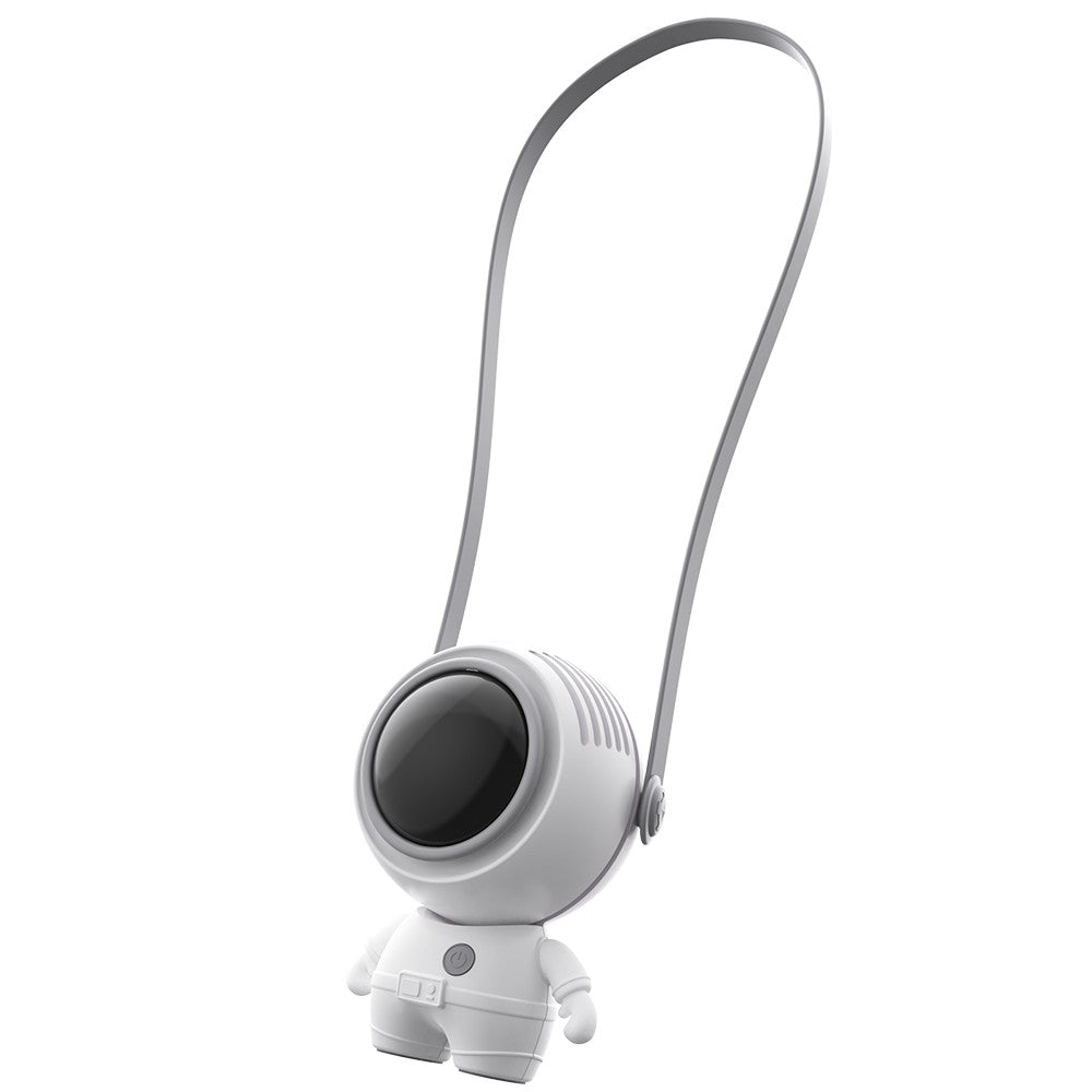 MF040 Spaceman Shape Silent Cooling Fan Mini Handheld Neck-mounted Fan , 3 Speed Mode 900mAh Battery (CE Certificate)