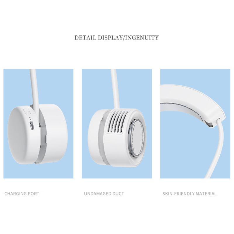 Y23 Refrigeration Neck Fan Retractable Soft Hose Hands-free Portable Fan for Running Cycling