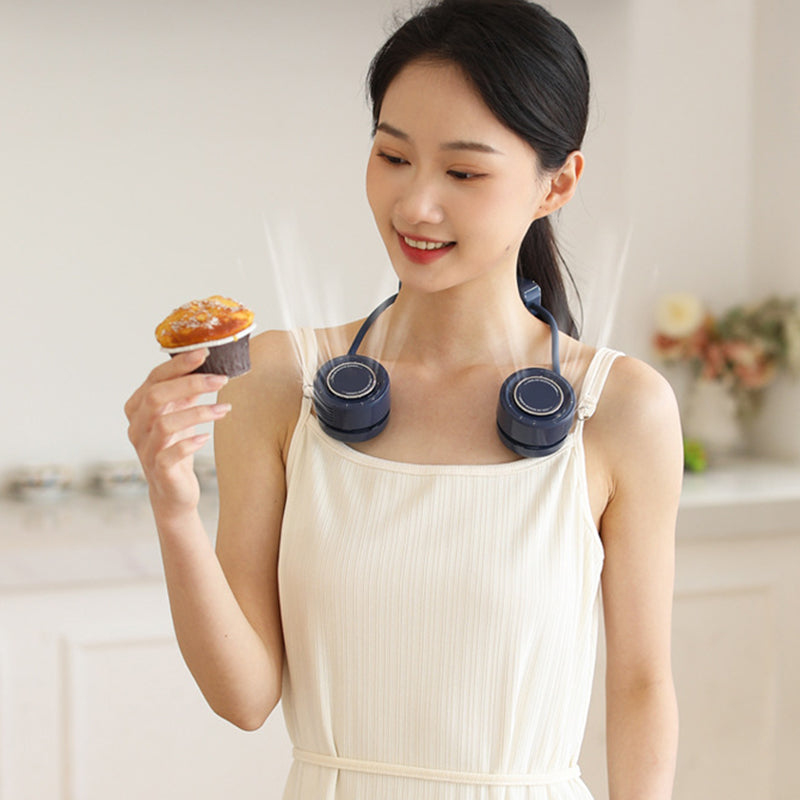 Y23 Refrigeration Neck Fan Retractable Soft Hose Hands-free Portable Fan for Running Cycling