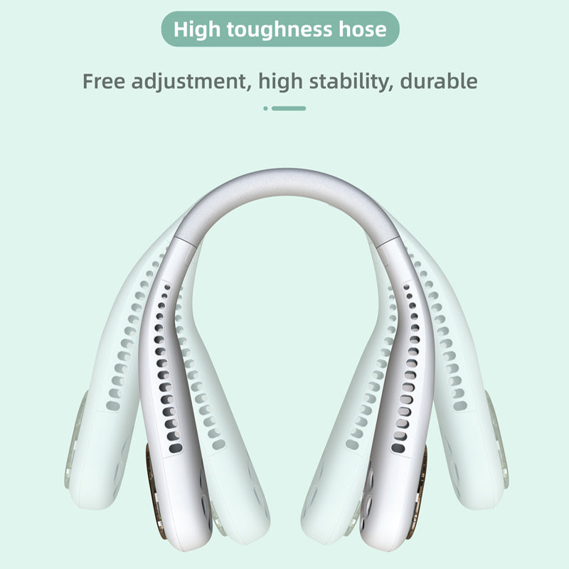 F60 Portable USB Charging Hanging Neck Mini Cooling Fan Summer Bladeless Fan Cooler