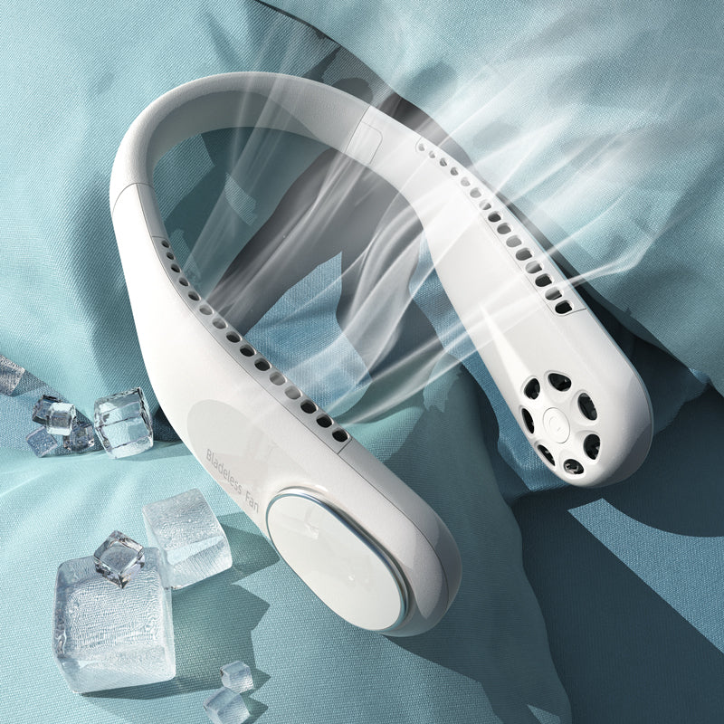 F60 Portable USB Charging Hanging Neck Mini Cooling Fan Summer Bladeless Fan Cooler