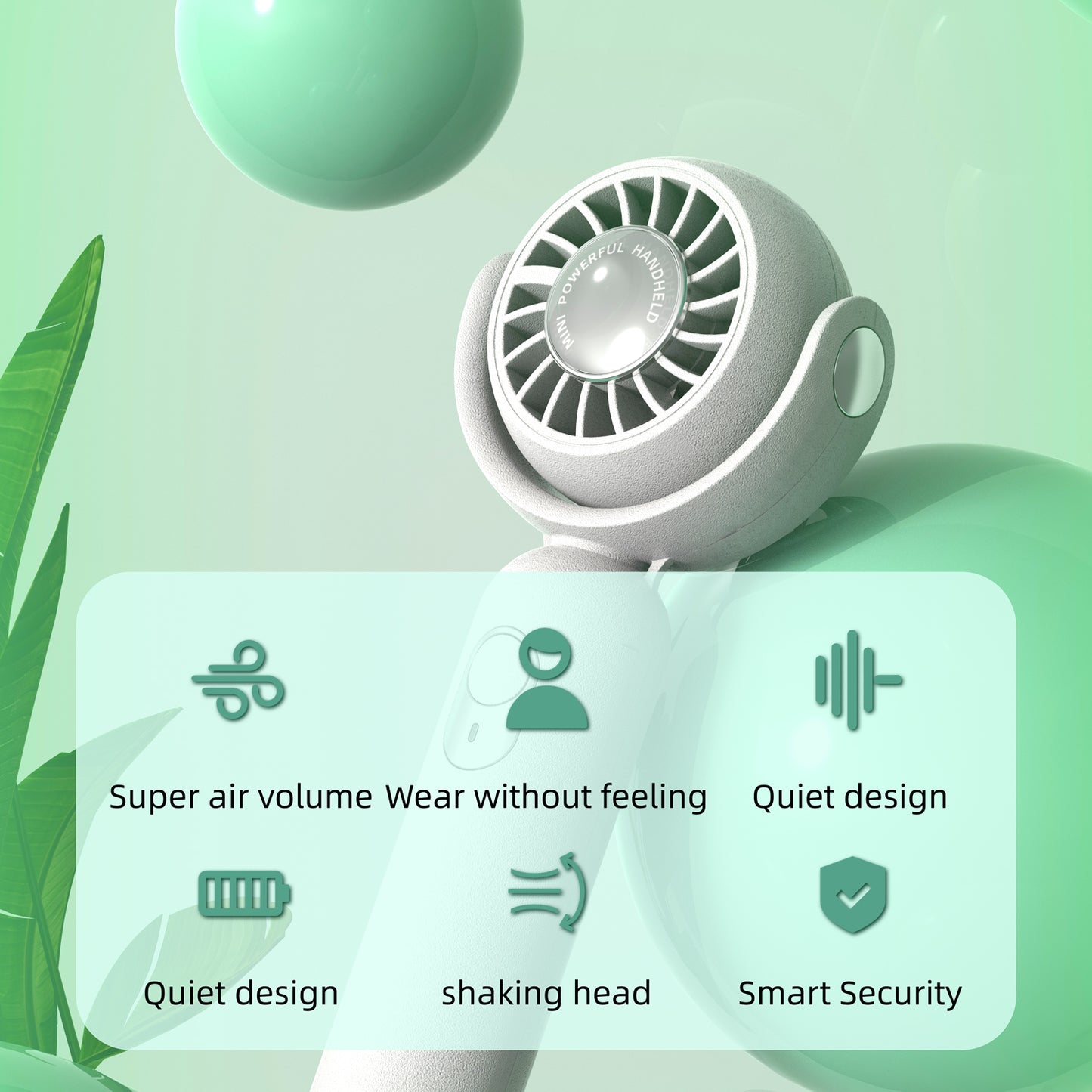 F10 Mini Portable Handheld Desktop Neck Hanging Rotatable Fan Cooler Rechargeable Summer Cooling Fan
