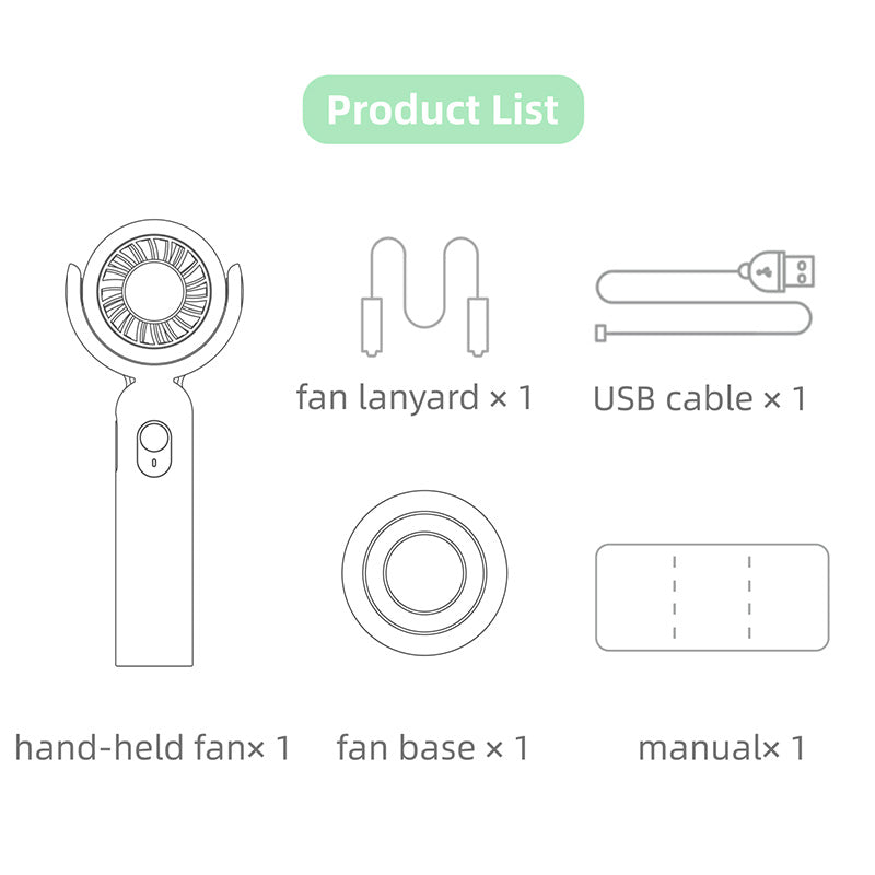 F10 Mini Portable Handheld Desktop Neck Hanging Rotatable Fan Cooler Rechargeable Summer Cooling Fan