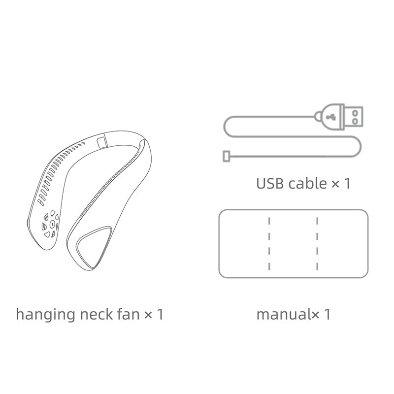 F70 Outdoor Sports Neck Fan 3 Gears Low Noise Summer Cooling Bladeless Neck-mounted Fan
