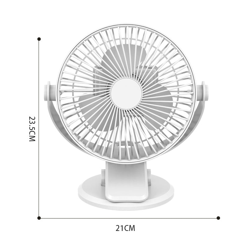 AZEADA AZ-F34 6-inch Desktop ABS Cooling Fan Summer Rechargeable Clip Design Fan Cooler