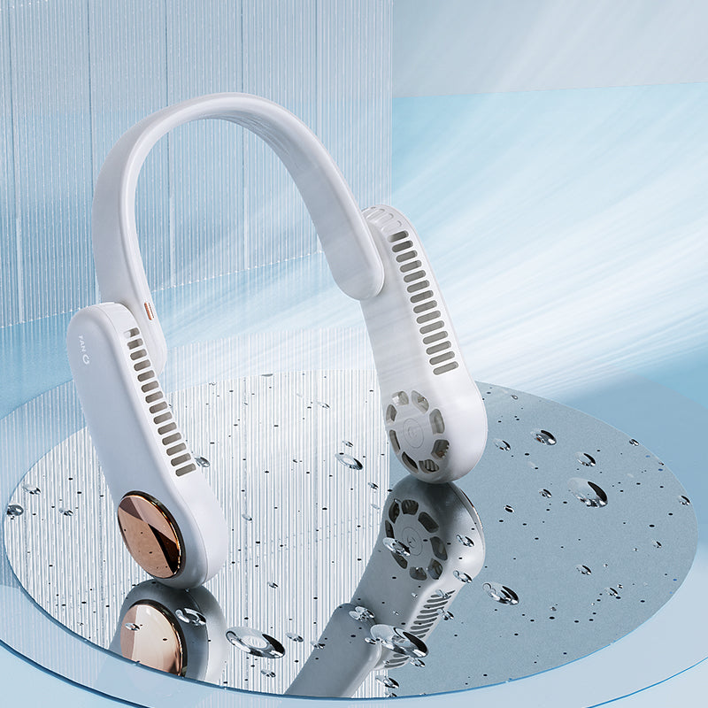 MF017 Neck Fan 2400mAh Rechargeable Bladeless Neck Fan Wearable Quiet Fan Cooler
