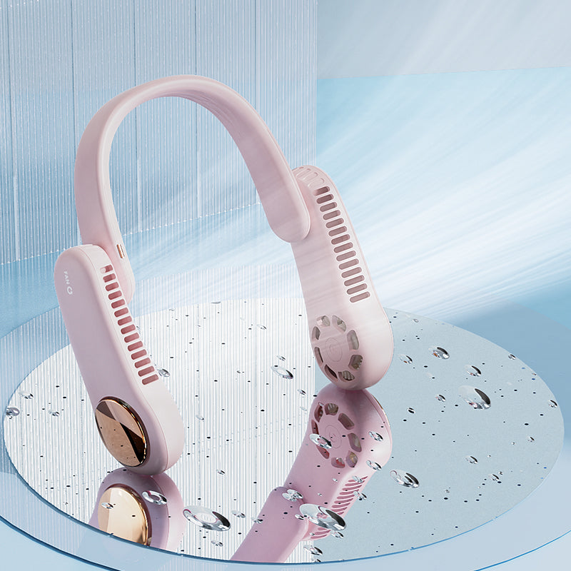 MF017 Neck Fan 2400mAh Rechargeable Bladeless Neck Fan Wearable Quiet Fan Cooler