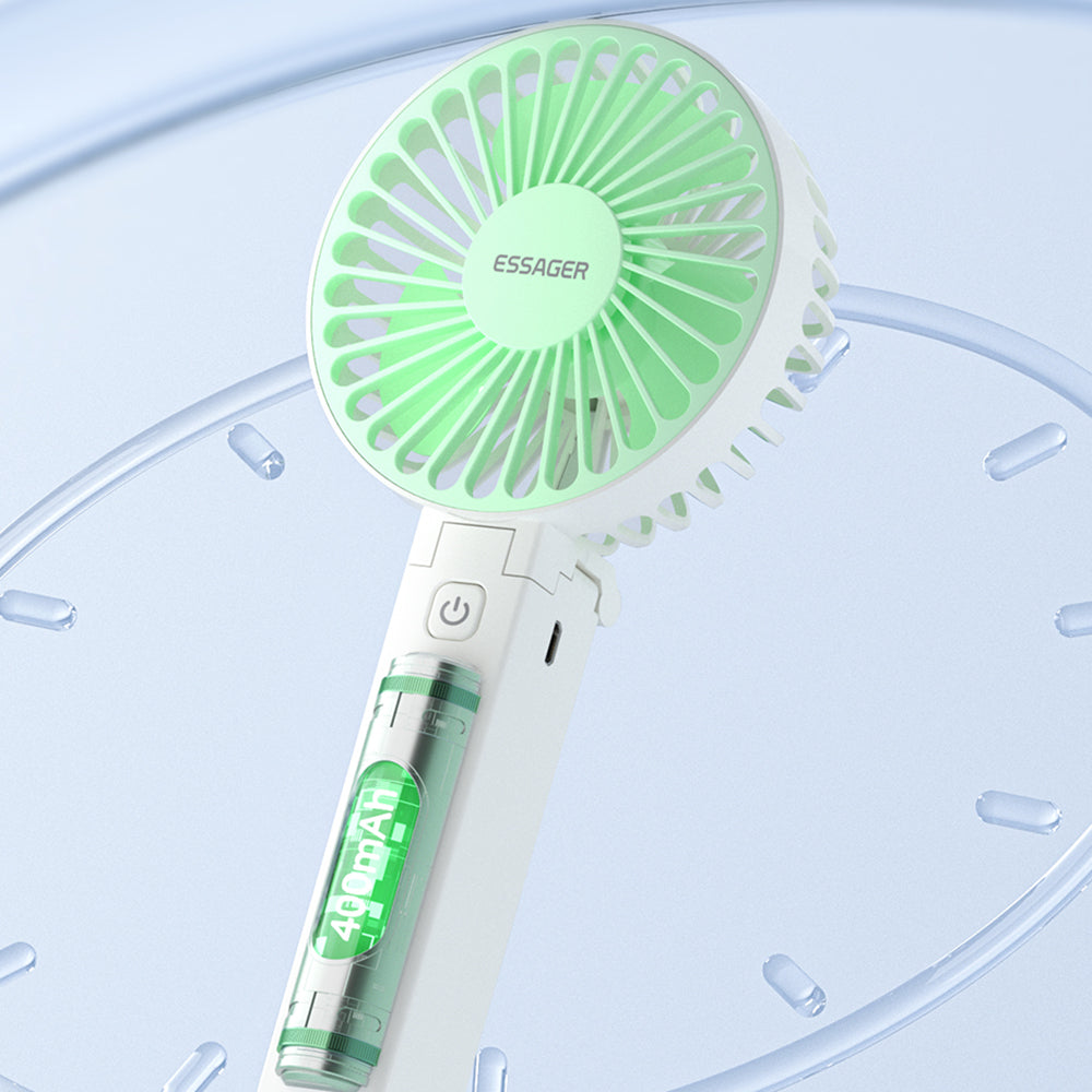 ESSAGER Foldable Mini Desktop Hand-held ABS Fan Cooler Rechargeable Summer Cooling Fan