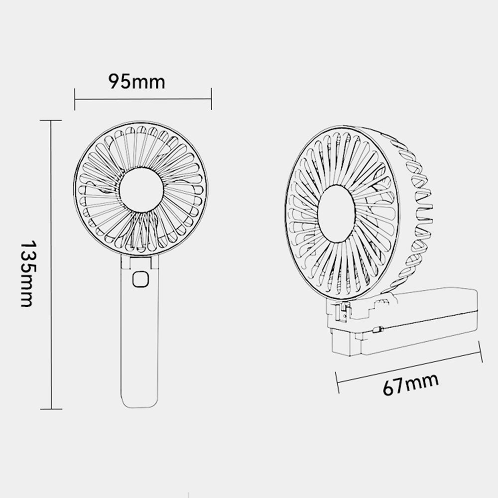 ESSAGER Foldable Mini Desktop Hand-held ABS Fan Cooler Rechargeable Summer Cooling Fan