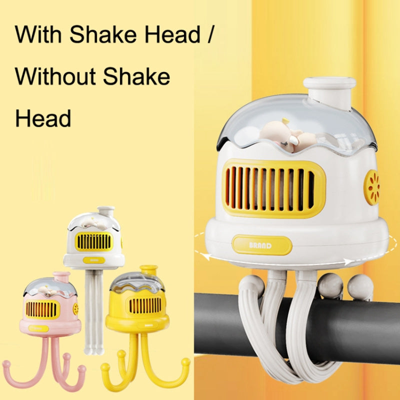 Stroller Cooling Fan Flexible Tripod Clip-on Silent Fan Handheld Personal Fan for Dormitory (No Shaking)