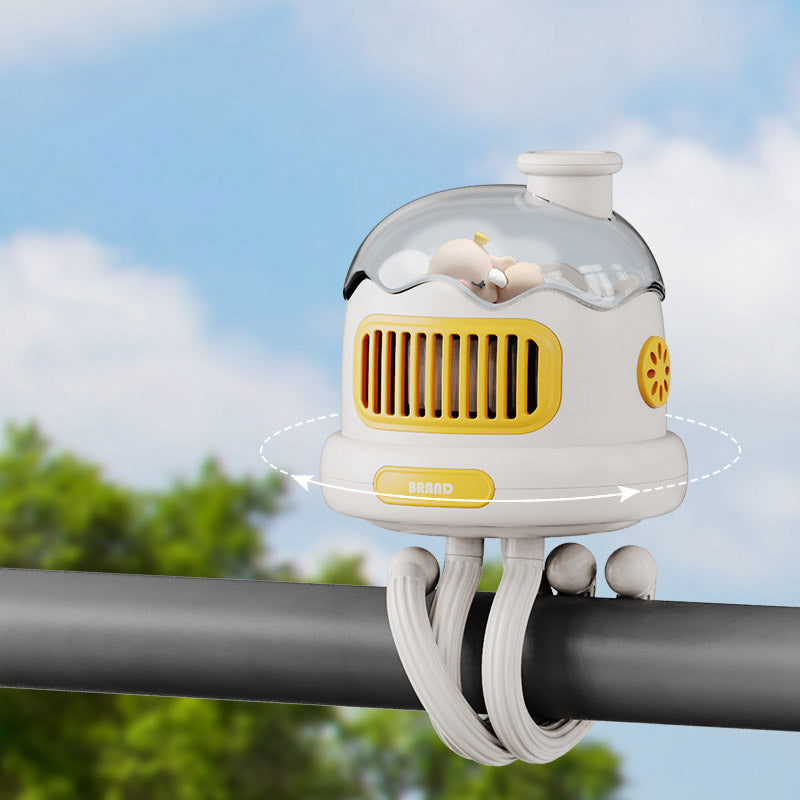 Silent Stroller Fan Flexible Tripod Clip-on Cooling Fan Rotating Handheld Air Cooler for Dormitory