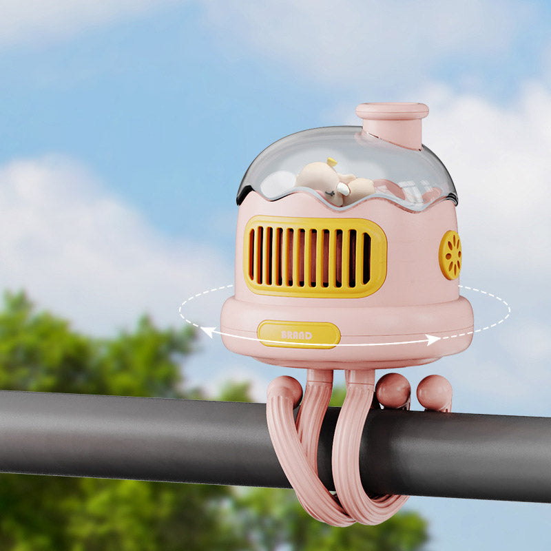 Silent Stroller Fan Flexible Tripod Clip-on Cooling Fan Rotating Handheld Air Cooler for Dormitory