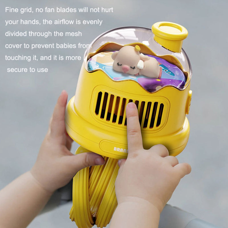 Silent Stroller Fan Flexible Tripod Clip-on Cooling Fan Rotating Handheld Air Cooler for Dormitory