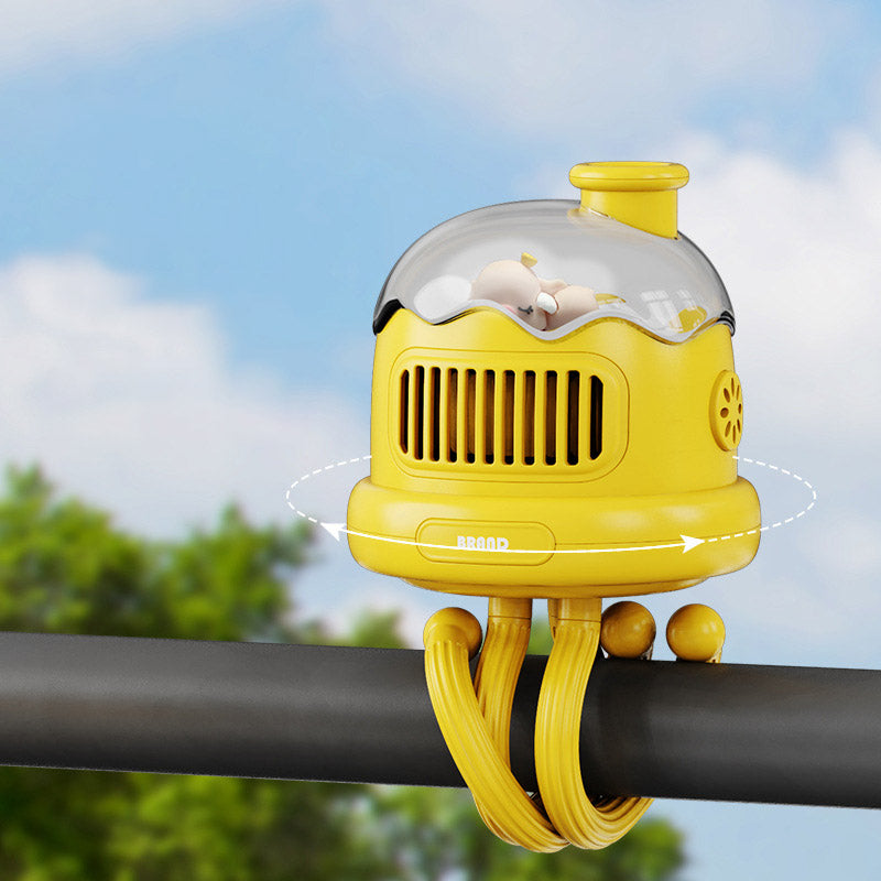 Silent Stroller Fan Flexible Tripod Clip-on Cooling Fan Rotating Handheld Air Cooler for Dormitory