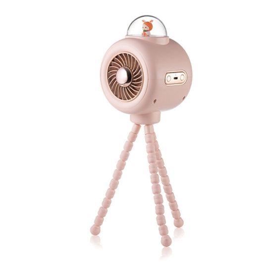 Cute Rabbit Silent Stroller Fan Flexible Tripod Clip-on Cooling Fan Handheld Air Cooler for Indoor Outdoor (No Rotating)