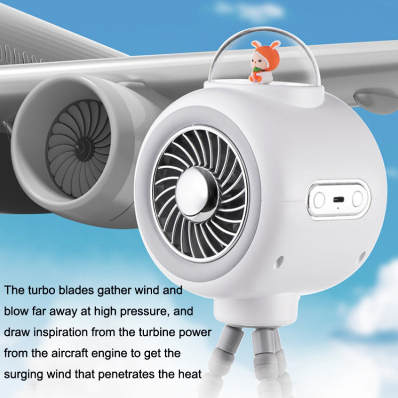 Cute Rabbit Silent Stroller Fan Flexible Tripod Clip-on Cooling Fan Handheld Air Cooler for Indoor Outdoor (No Rotating)