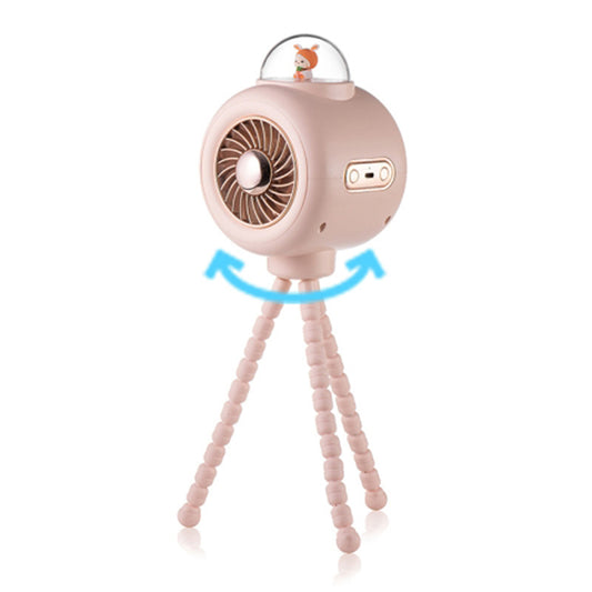Cute Rabbit Indoor Outdoor Cooling Fan Flexible Tripod Clip-on Stroller Fan Handheld Silent Rotating Air Cooler