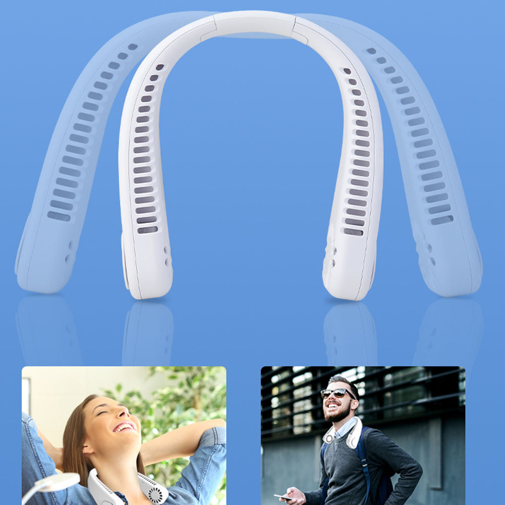F2 USB Summer Air Cooling Neck Fan Leafless Hanging Neck Fan Bladeless Neckband Fan
