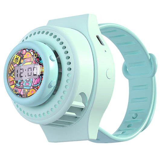 USB Rechargeable Portable Mini Fan Children Handheld Cooling Fan (Digital Time Version)