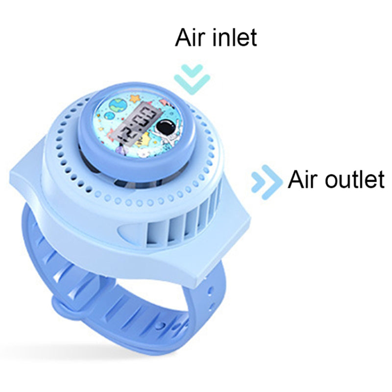 USB Rechargeable Portable Mini Fan Children Handheld Cooling Fan (Digital Time Version)