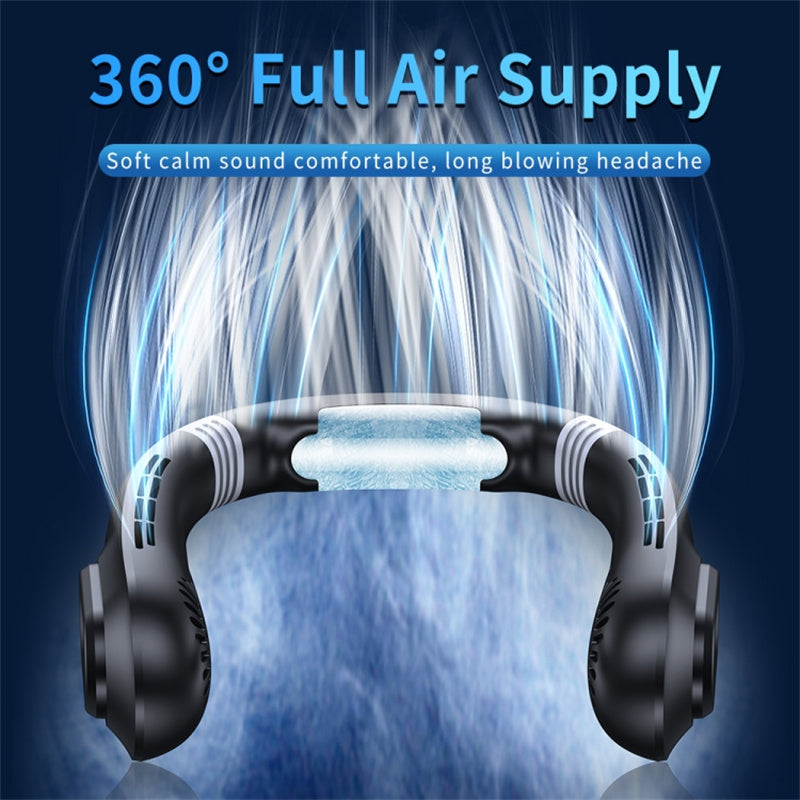 J18 Summer Neck-mounted Cooling Fan Portable Bladeless Air Fan with Digital Display