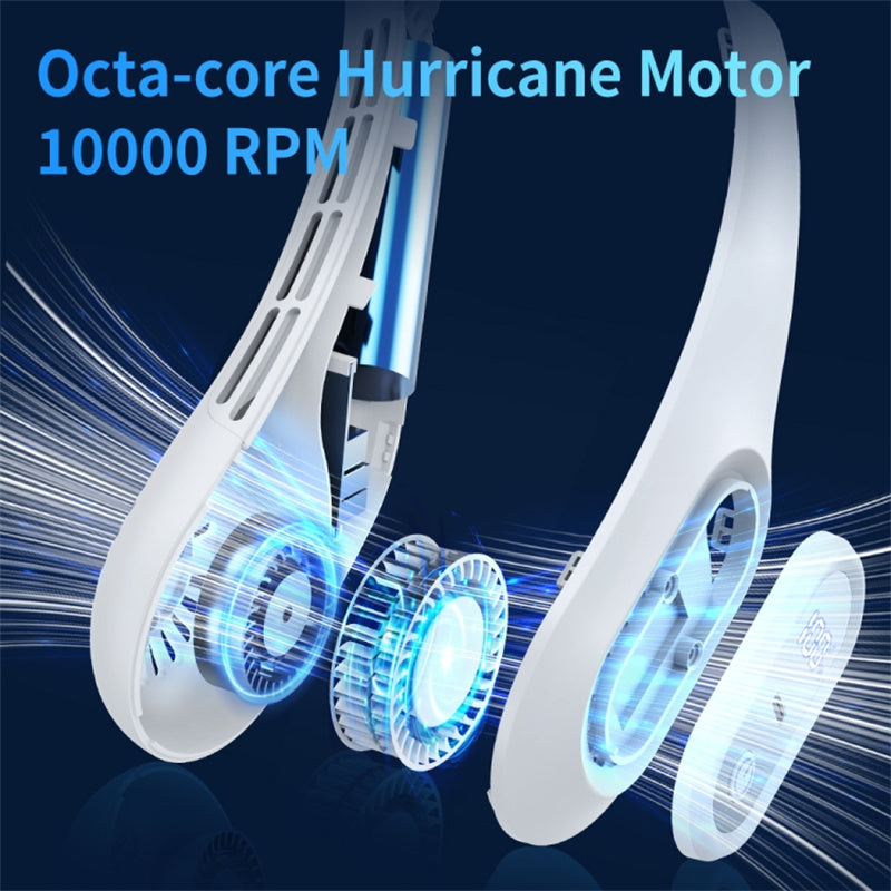 J18 Summer Neck-mounted Cooling Fan Portable Bladeless Air Fan with Digital Display