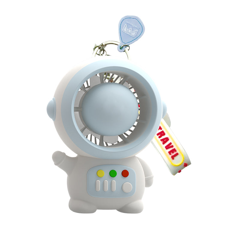 MLS6067 Cute Spaceman Portable Handheld Fan Astronaut Shape Two Gears Small Fan with Keychain