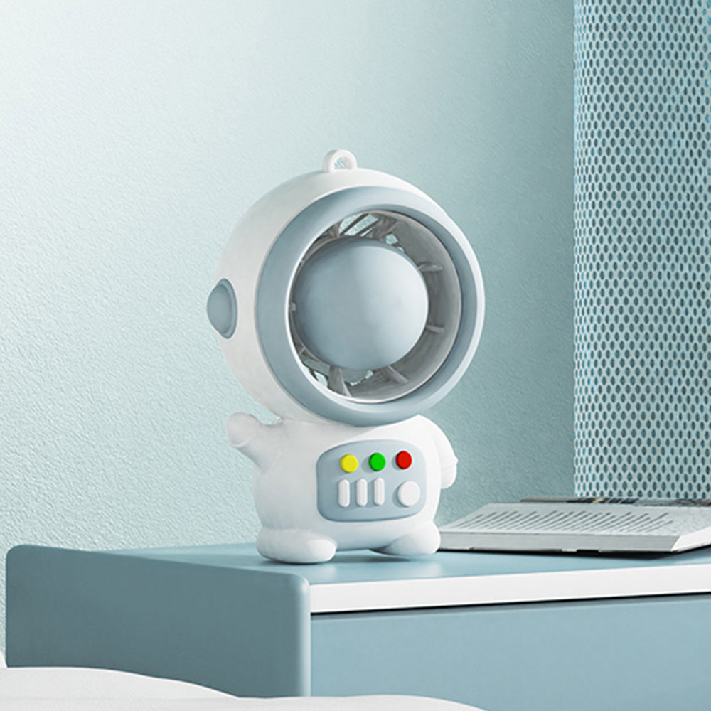 MLS6067 Cute Spaceman Portable Handheld Fan Astronaut Shape Two Gears Small Fan with Keychain