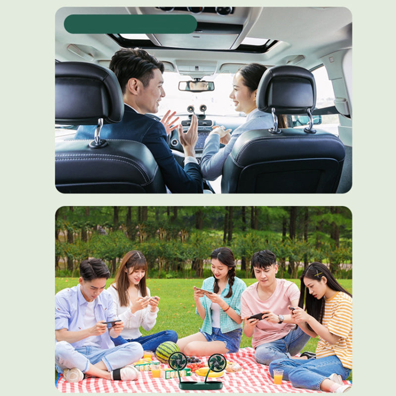Universal Car Cooling Fan USB Dual Head Dashboard Fan 360-degree Rotatable 3 Speed Fans for SUV RV Boat Auto Vehicles