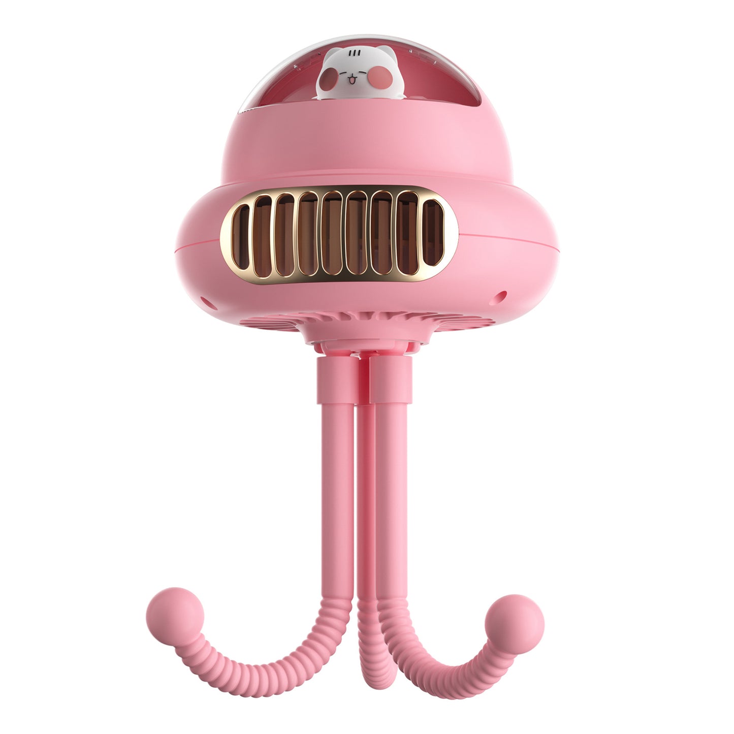 Cartoon Octopus Flexible Tripod Baby Stroller Fan Night Light Summer Fan Cooler, 4000mAh Battery