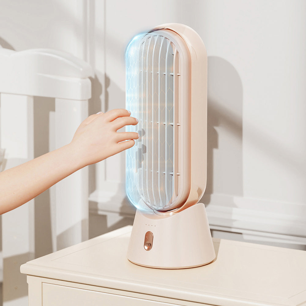 SOTHING Desktop Tower Fan USB Rechargeable 3 Wind Speeds Summer Standing Desk Fan