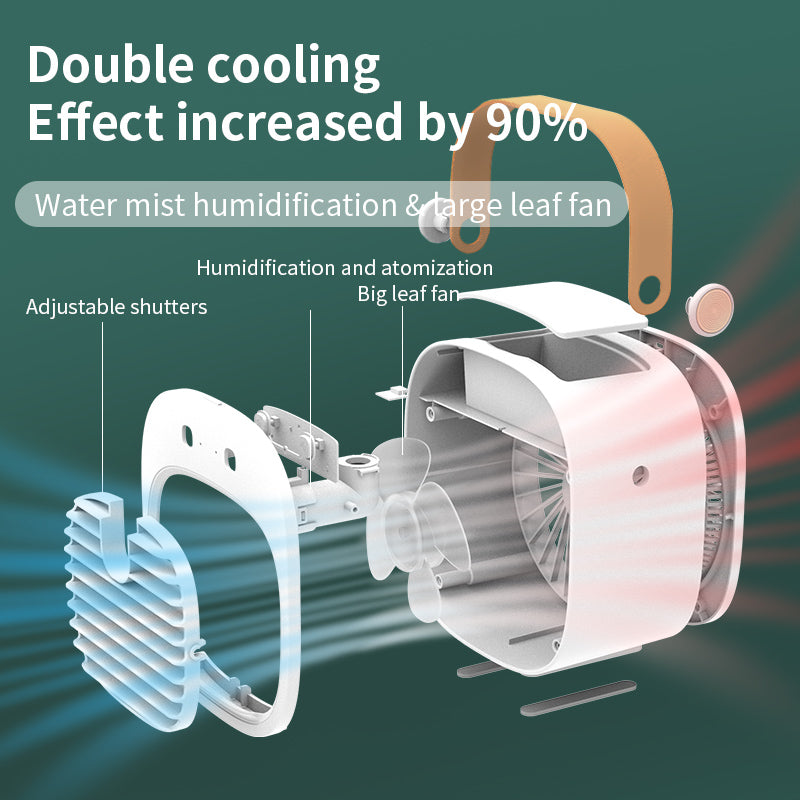 F12 Water-cooled Fan Low Noise Nano Spray Refrigeration Fan Mini Desktop Air Cooler