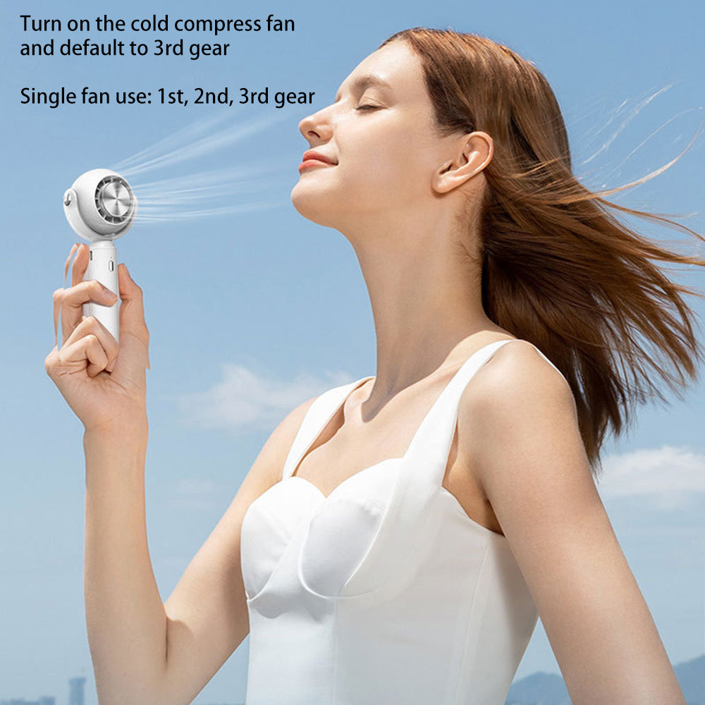 3 Gears Adjustable Summer Cooling Fan Cold Compress Handheld Electric Fan