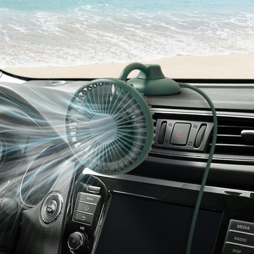 F502 Car Interior Mute Fan USB Powered 3 Wind Speeds Adjustable Automotive Cooling Fan