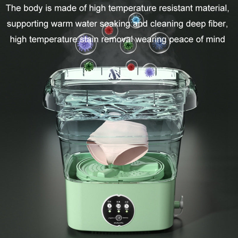4.5L Mini Collapsible TPE+PP Washing Machine Smart Timing Underwear Cleaning Machine, EU Plug