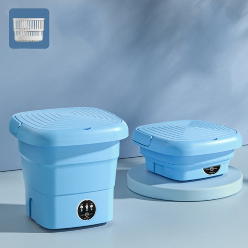 4.5L Mini Collapsible TPE+PP Washing Machine Smart Timing Underwear Cleaning Machine, EU Plug