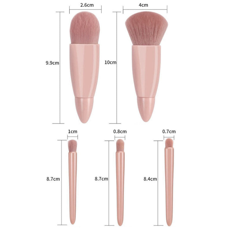 5Pcs Makeup Brush Soft Bristles Foundation Eyeshadow Lip Brushes Kit with Makeup Mirror Box