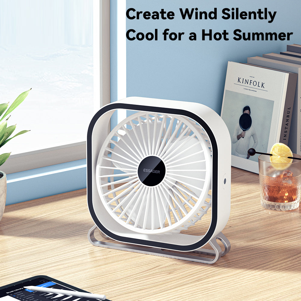 ESSAGER Home Office Desktop Cooling Fan USB Electric Air Circulator Strong Wind Rotatable Design Cooler
