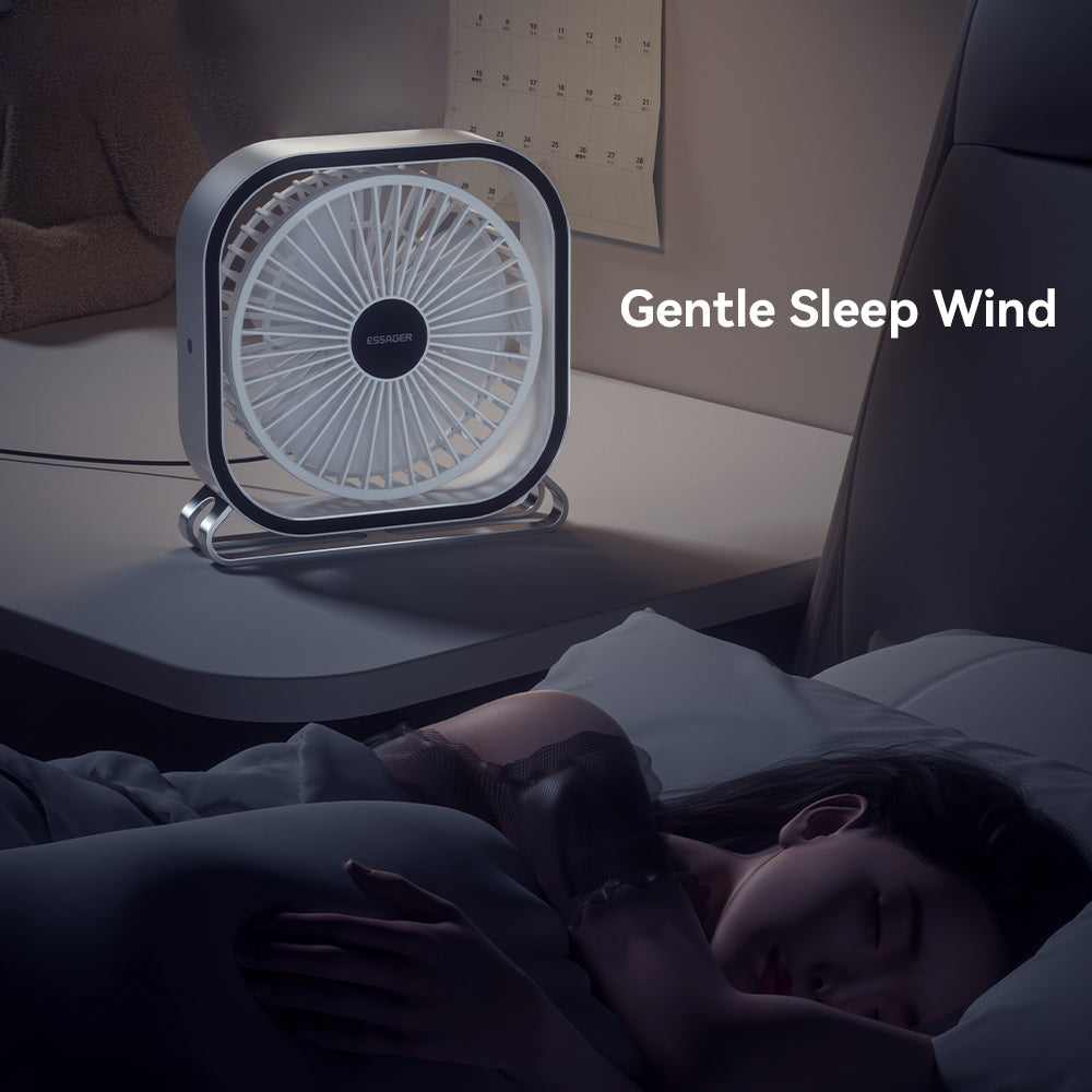 ESSAGER Home Office Desktop Cooling Fan USB Electric Air Circulator Strong Wind Rotatable Design Cooler