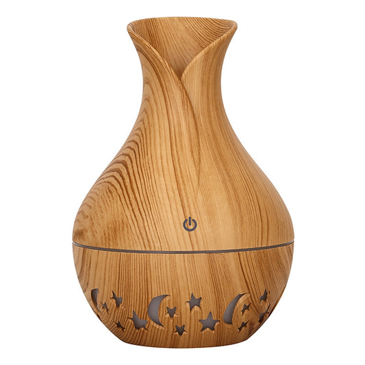 200ml Vase Shape Air Humidifier Moon Star Hollow Mist Maker Silent Fog Sprayer with Colorful Light (with CE)