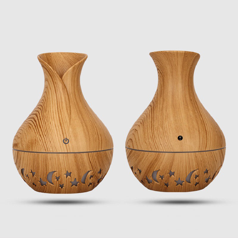 200ml Vase Shape Air Humidifier Moon Star Hollow Mist Maker Silent Fog Sprayer with Colorful Light (with CE)