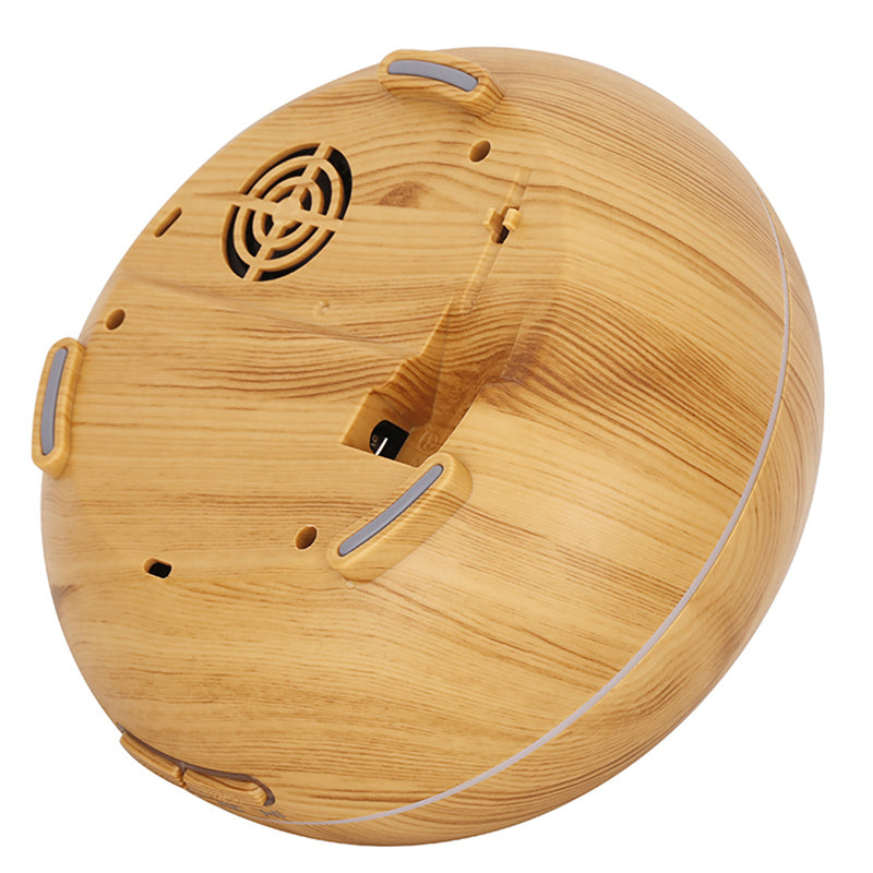 500ml Wood Grain Hollow Mist Humidifier Remote Control Essential Oil Diffuser for Home Office (No CE Certificate)