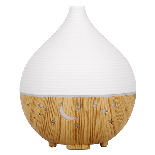 160ml Wood Grain Colorful Light Humidifier Hollow Essential Oil Aroma Diffuser (No CE Certificate)