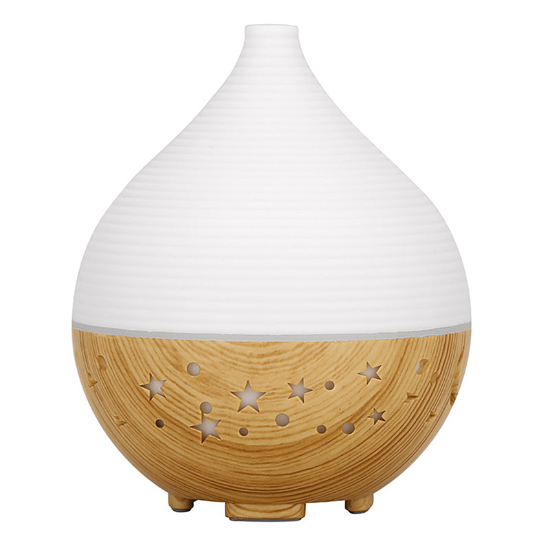 160ml Wood Grain Colorful Light Humidifier Hollow Essential Oil Aroma Diffuser (No CE Certificate)
