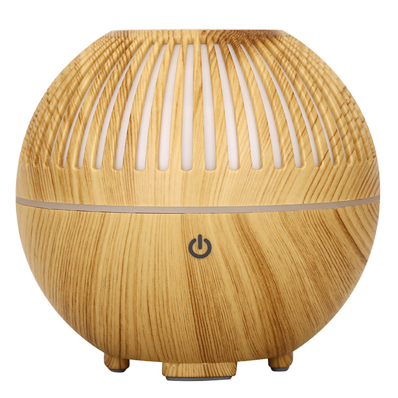 160ml Fine Mist Humidifier Wood Grain Hollow Essential Oil Diffuser with Colorful Light (No CE Certificate)