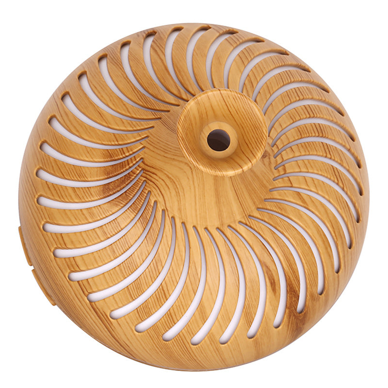500ml Humidifier Wood Grain Hollow Stripes Aroma Diffuser with Remote Control (No CE Certificate)