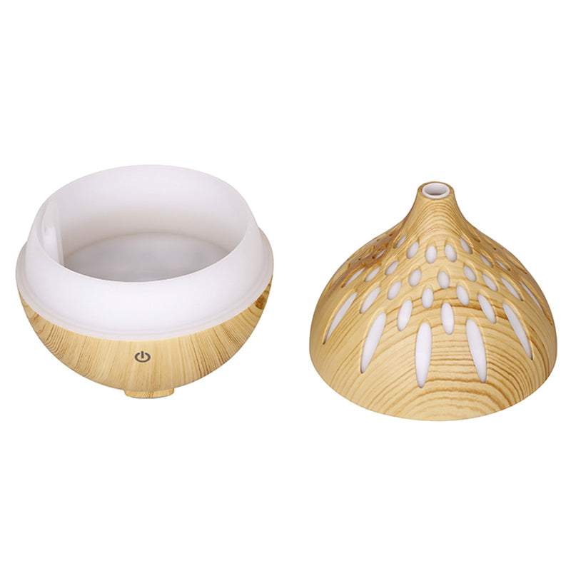 160ml Wood Grain Hollow Humidifier Auto Power-Off Colorful Light Mist Humidifier (No CE Certificate)